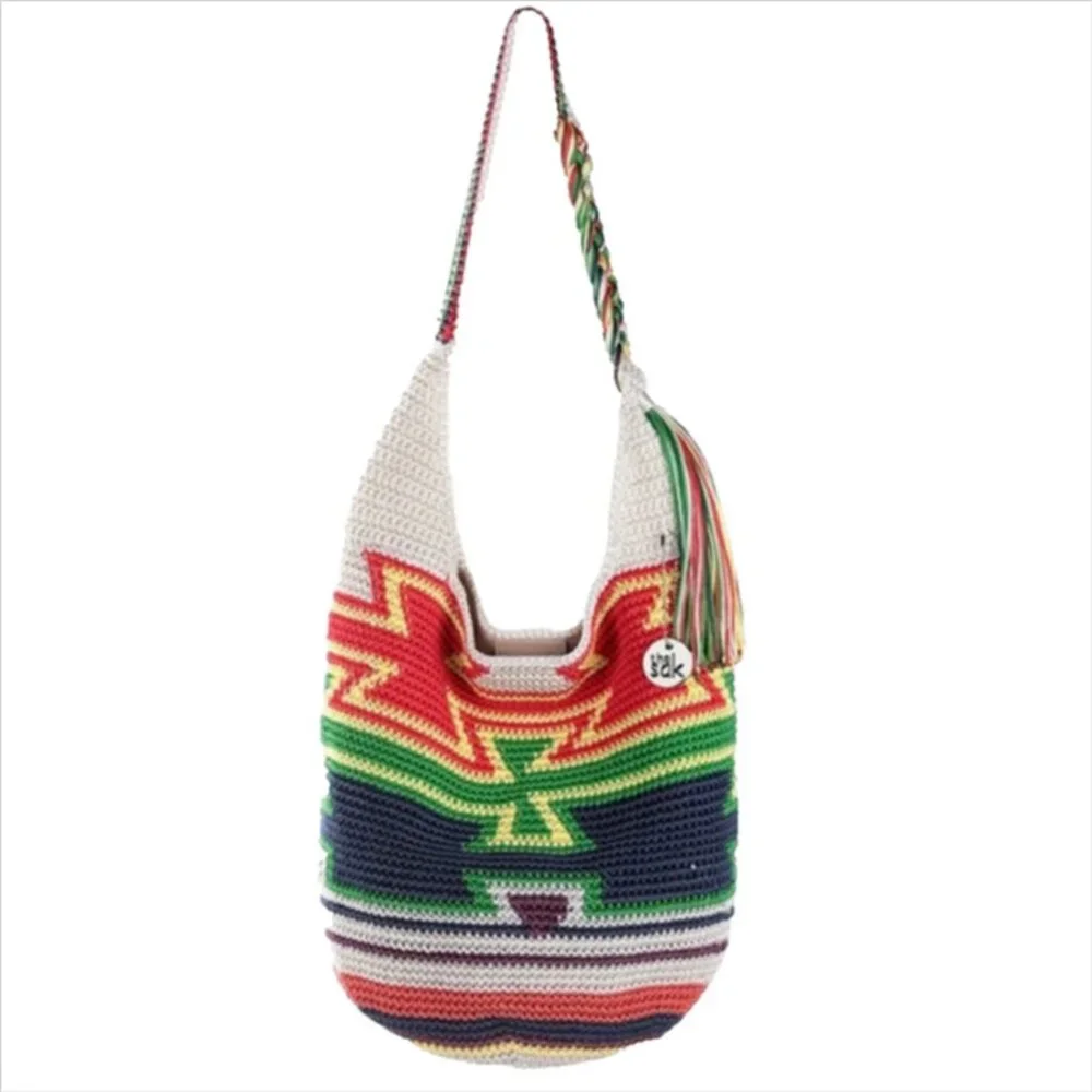 The Sak Back To Bali Limited Edition Ragam Rain 120 Hobo Hand Crochet Purse - Picture 2 of 5
